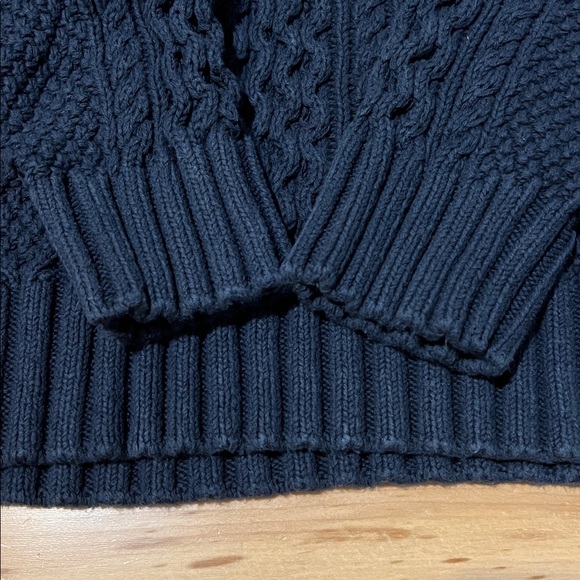 L.L. Bean Men's Navy Cable Knit Sweater - Picture 6 of 15